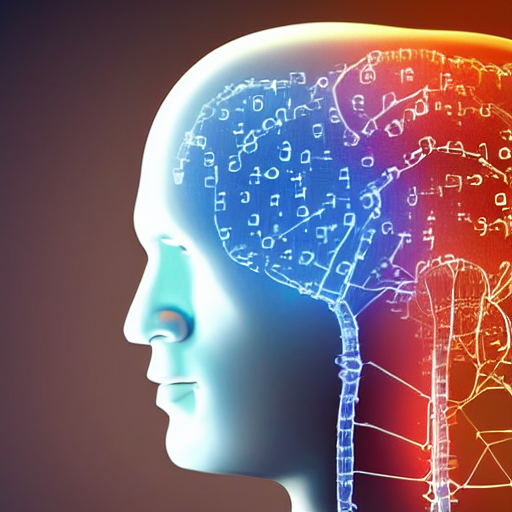 Kopf mit künstlicher Intelligenz